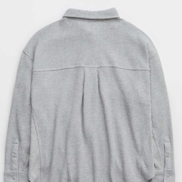🆕️NWT Aerie LumberJane Waffle Shirt in 'Medium Heather Gray', Size XXL - Picture 9 of 9
